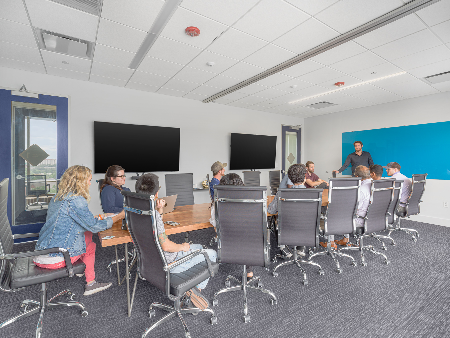 Board meeting in a professional conference room