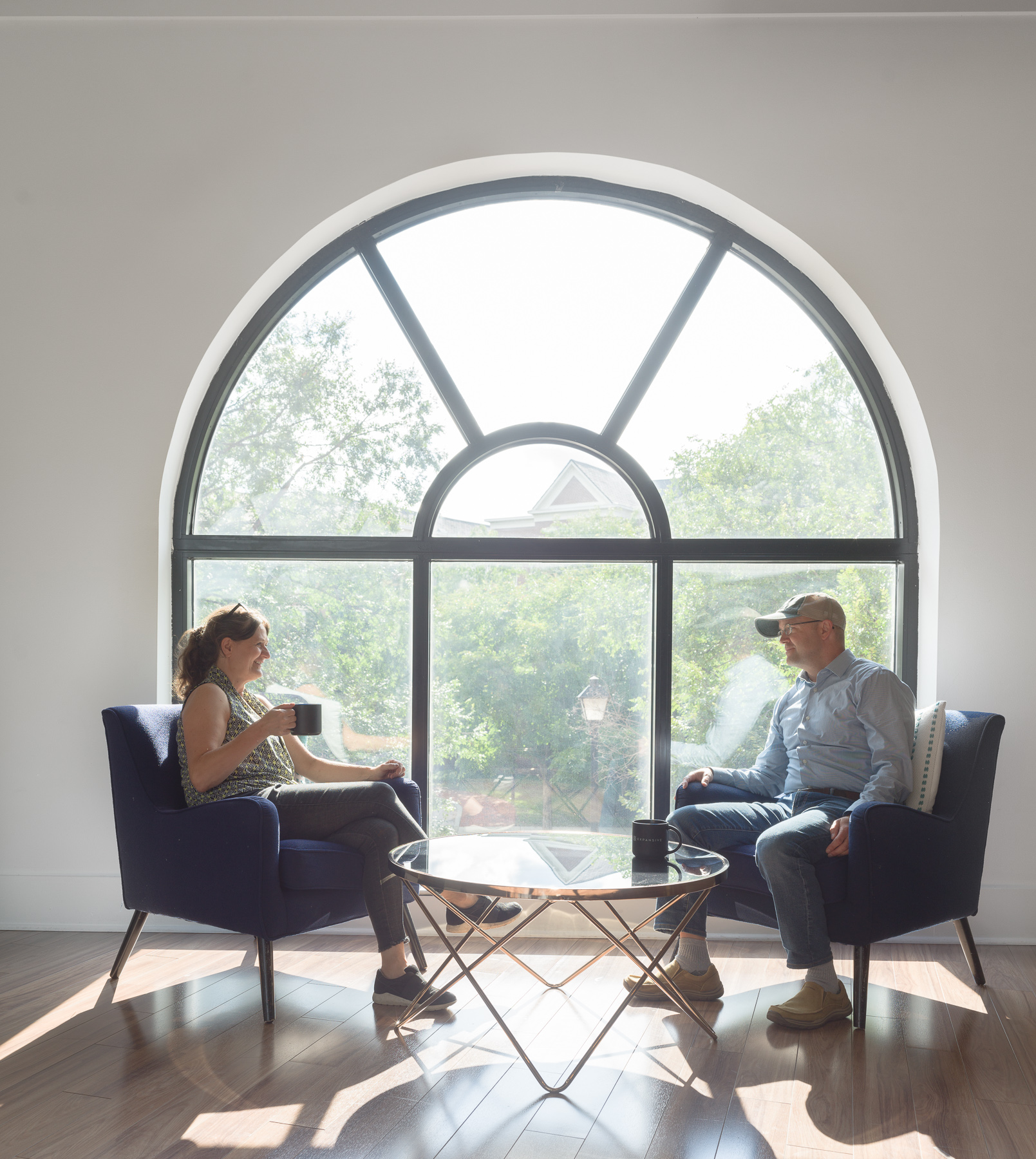 Nonprofit team collaborating in a bright meeting room
